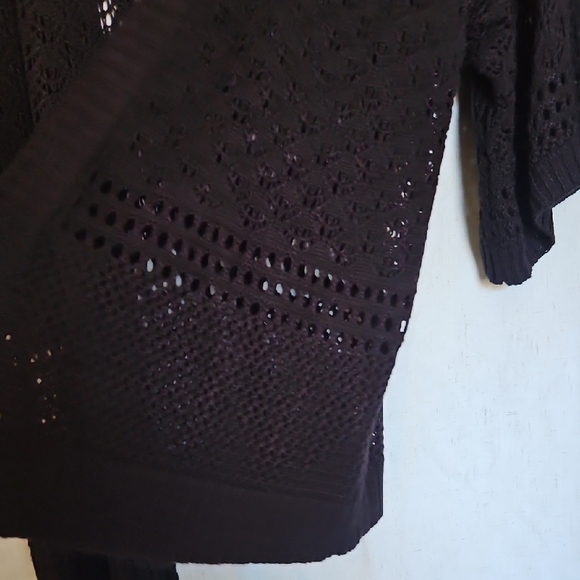 Maurices Black Open-Knit Cardigan - Picture 7 of 9